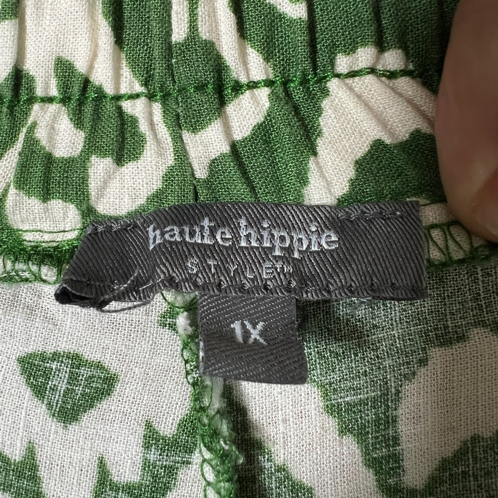 Haute Hippie Batik Print Linen Blend Wide Leg Pants Size 1X Resort Beach Boho - Picture 4 of 6